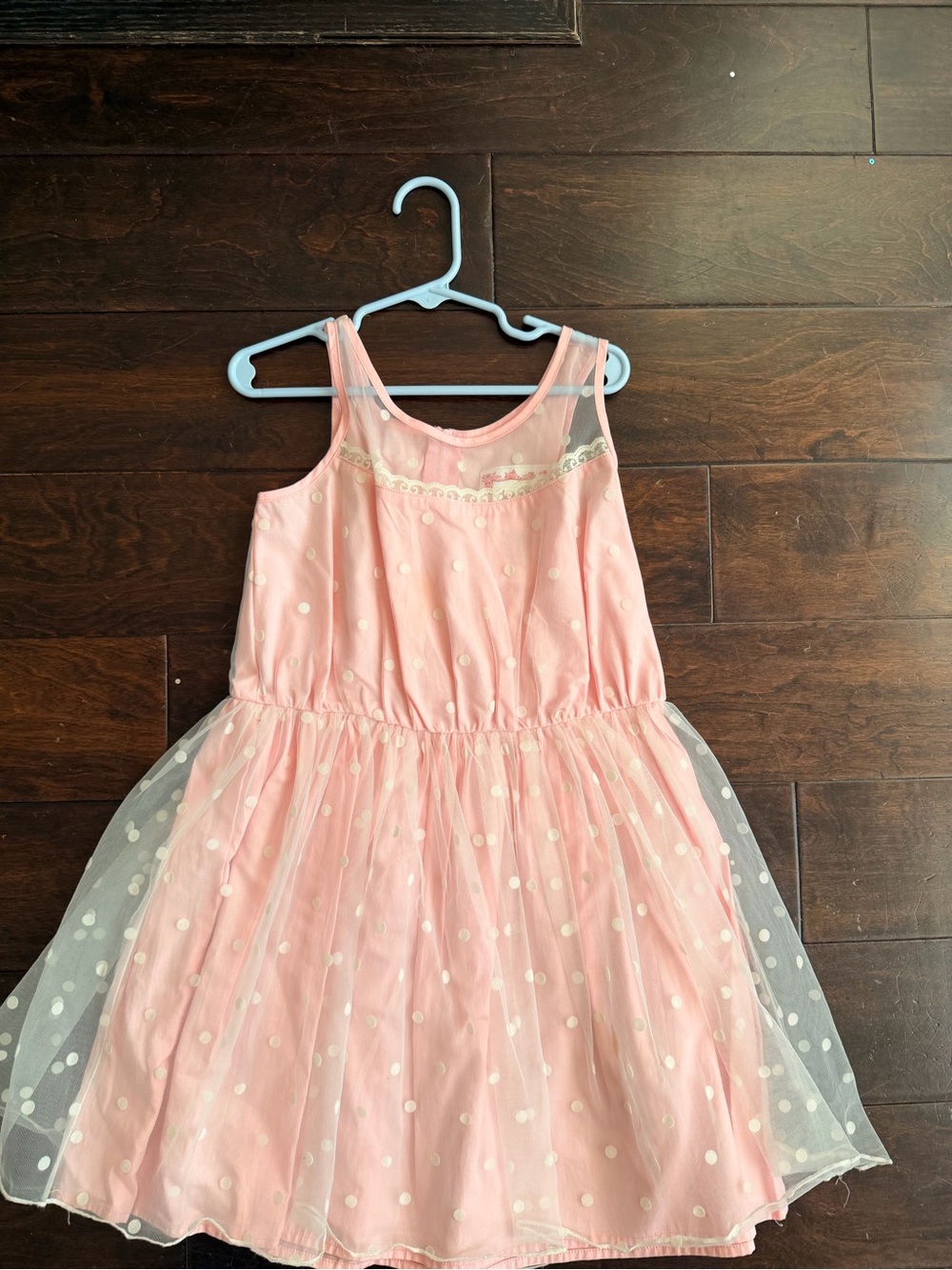 American Girl Pink Polka Dot Tulle Party Dress
